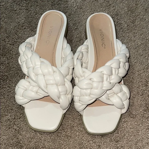 Vionic White Braided Sandals - Picture 6 of 9